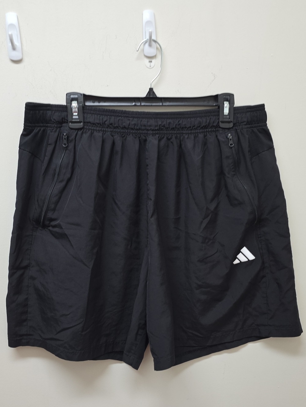 Adidas Black Men's Athletic Shorts with Elastic Waistband - Size 2XL